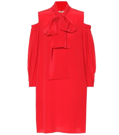 Shop Fendi Silk Minidress In Red
