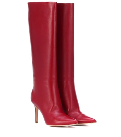 Shop Gianvito Rossi Suzan 85 Leather Boots In Red