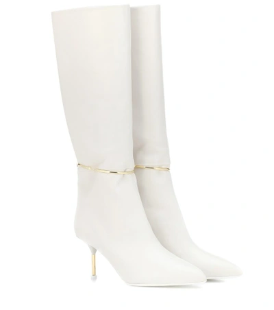 Shop Jil Sander Leather Boots In White