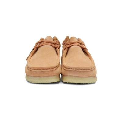 Shop Clarks Originals Pink Suede Wallabee Moccasins In Sandstone S