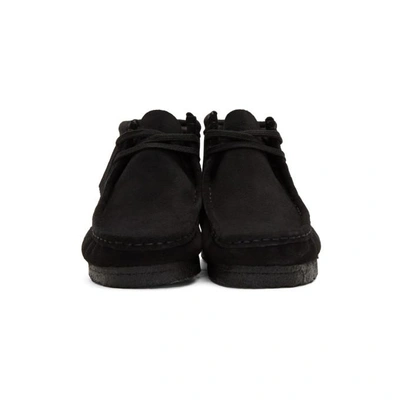 Shop Clarks Originals Black Suede Wallabee Boots