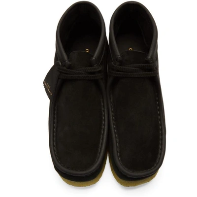 Shop Clarks Originals Black Suede Wallabee Boots