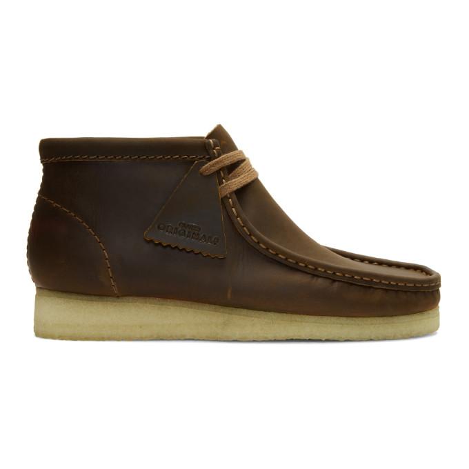 brown leather wallabee clarks