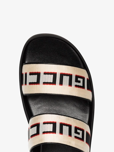 Shop Gucci Stripe Strap Sandals In Black