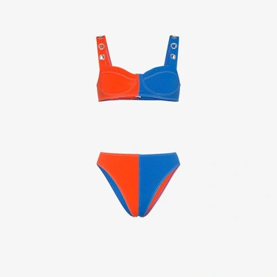 Shop Ack Ana Due High-leg Bikini In Blue