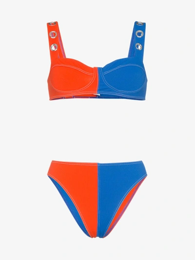 Shop Ack Ana Due High-leg Bikini In Blue