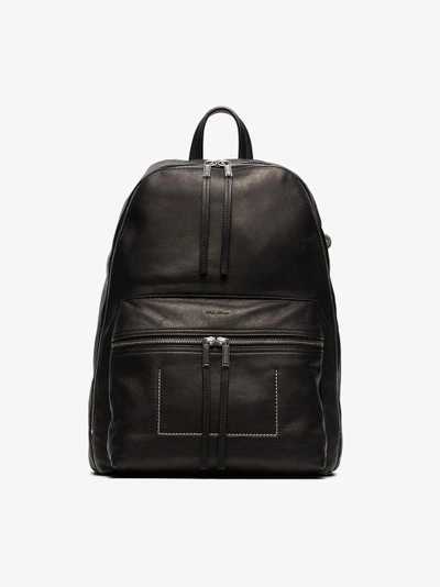 Shop Rick Owens Black Large Leather Backpack