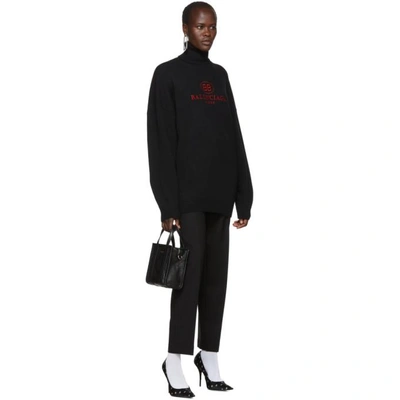 Shop Balenciaga Black Wool And Cashmere Bb Turtleneck In 1000 Black