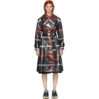 Shop Marc Jacobs Black And Red Plaid Belted Trench Coat In 982 Blk/red