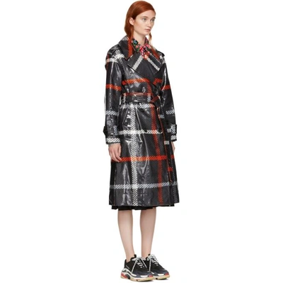 Shop Marc Jacobs Black And Red Plaid Belted Trench Coat In 982 Blk/red