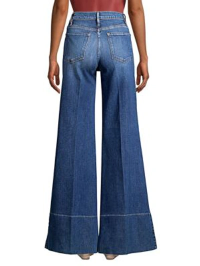 Shop Frame Palazzo Denim Jeans In Fisher Beach