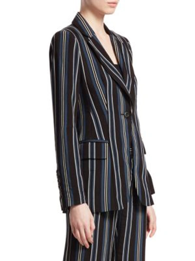 Shop Nanette Lepore Blossom Striped Blazer In Black Azure