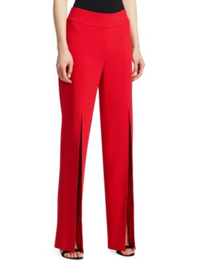 Shop Jonathan Simkhai Front Slit Trousers In Red