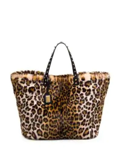 Shop Dolce & Gabbana Faux-fur Leopard-print Tote