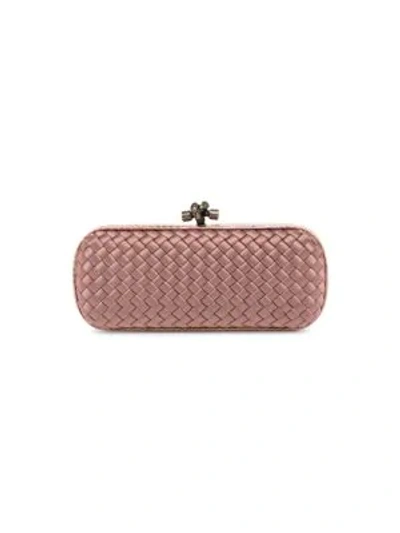 Shop Bottega Veneta Stretch Knot Clutch In Dahlia