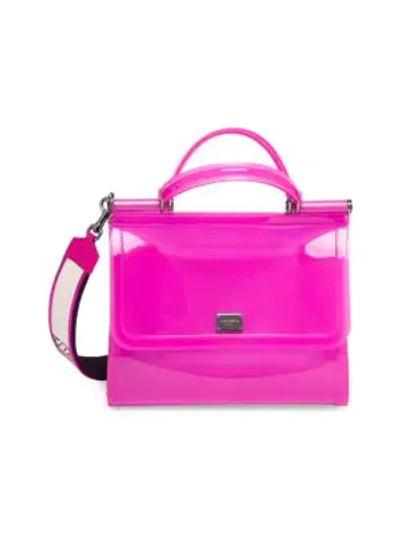 Shop Dolce & Gabbana Sicily Pvc Top Handle Bag In Pink