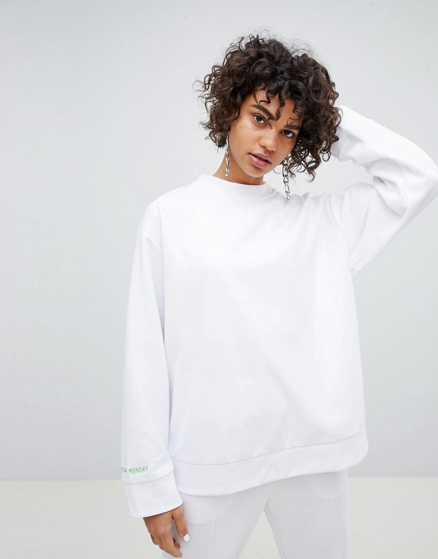 Cheap Monday Green Zip Through Back Sweatshirt-white | ModeSens