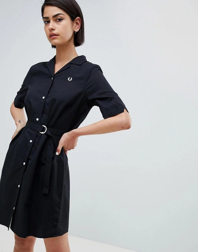 Fred Perry Belted Shirt Dress - Black | ModeSens