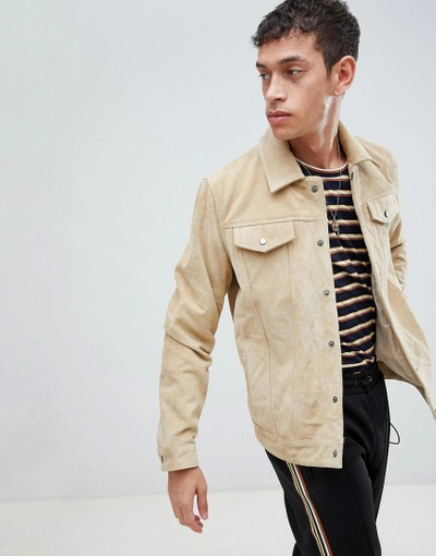 Bellfield Suede Jacket In Beige Beige ModeSens
