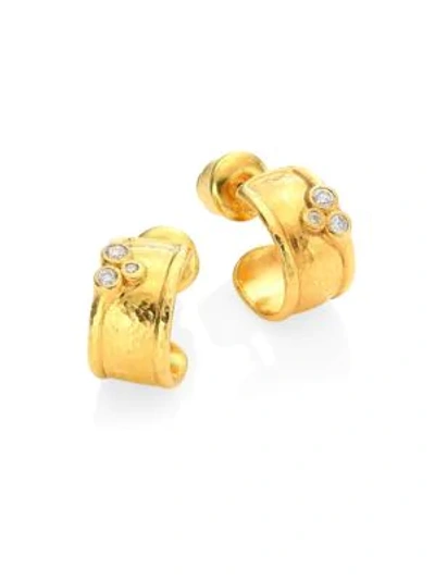 Shop Gurhan Pointelle Diamond & 22k Yellow Gold Stud Earrings