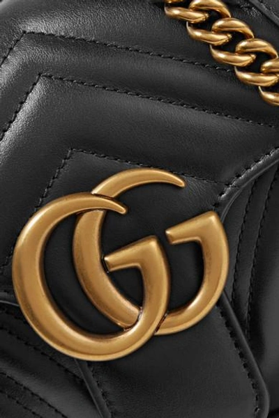 Shop Gucci Gg Marmont Small Quilted Leather Shoulder Bag In Black