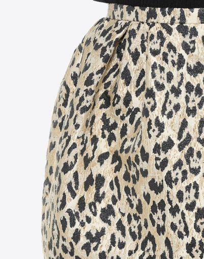 Shop Valentino Wild Leopard Mini Skirt In Beige