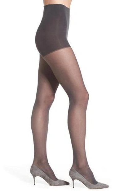 Shop Dkny Light Opaque Control Top Tights In Flannel Grey