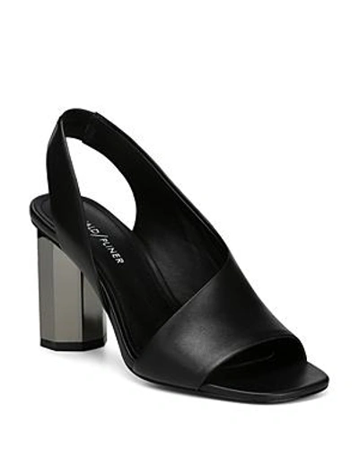 Shop Donald Pliner Women's Ella Leather Column Heel Sandals In Black