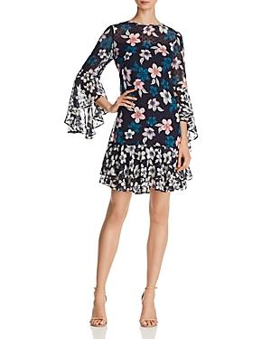 eliza j floral bell sleeve dress