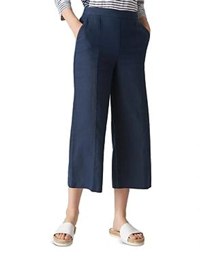 Shop Whistles Wide-leg Cropped Pants In Navy