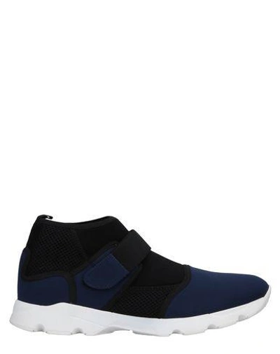 Shop Marni Man Sneakers Midnight Blue Size 7 Textile Fibers