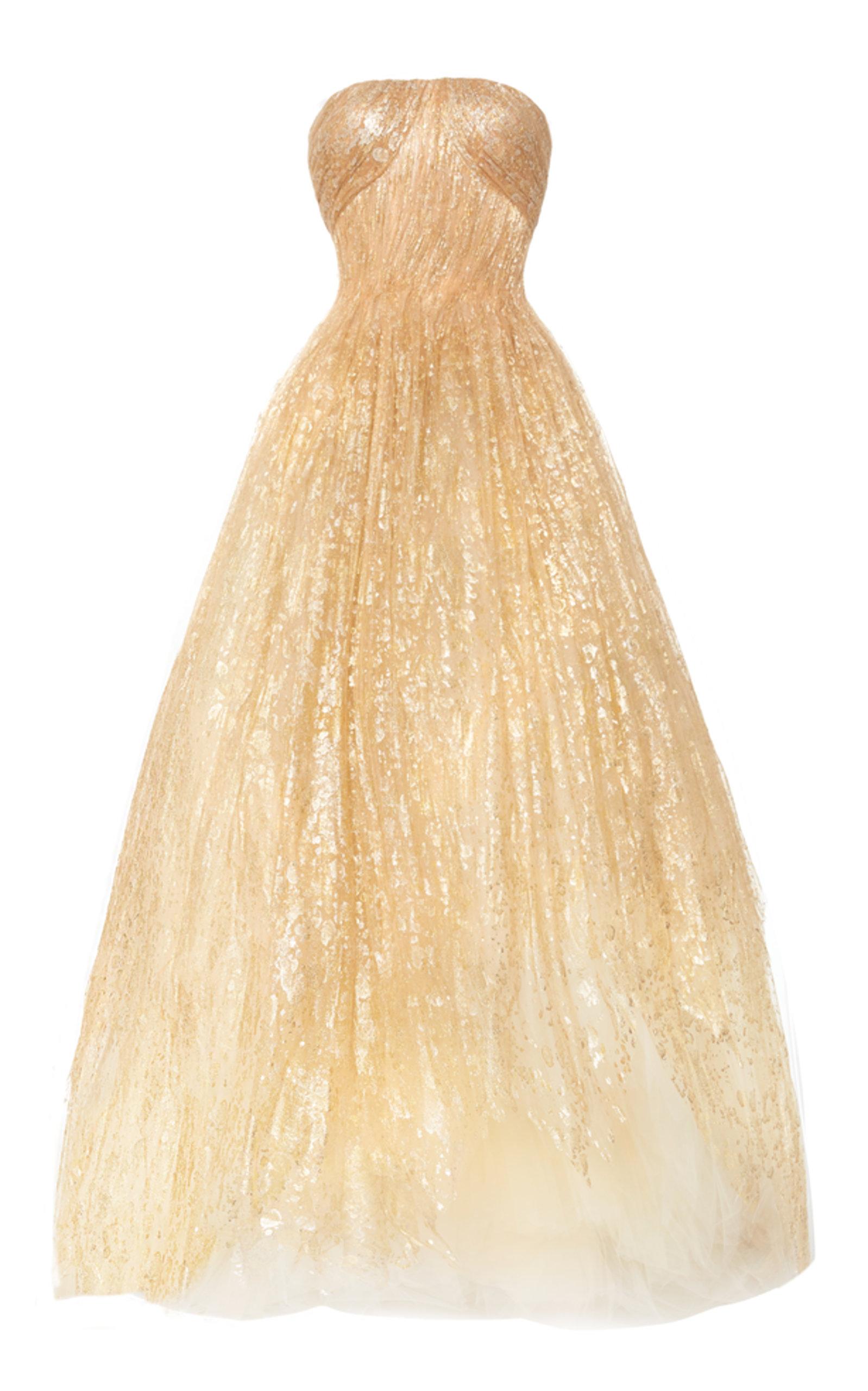 oscar de la renta gold gown