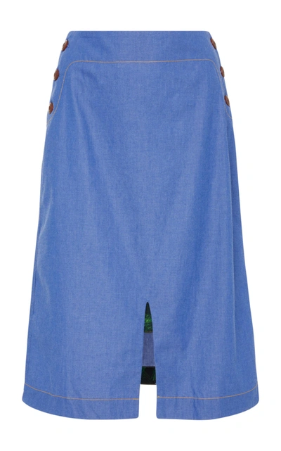 Shop Isolda Bacuri Jean Skirt In Blue