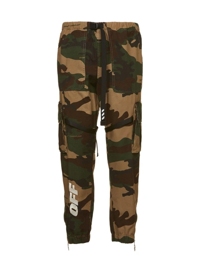 Shop Off-white Logo Track Pants In Camouflage