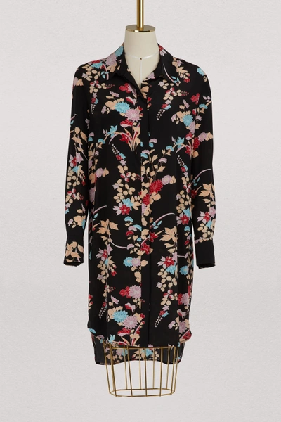 Shop Diane Von Furstenberg Short Dress With Leaves In Walden Black/black