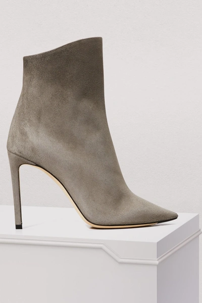 Shop Jimmy Choo Helaine 100 Ankle Boots In Dark Grey