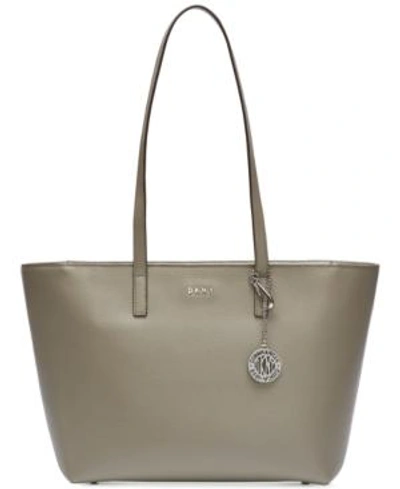 Shop Dkny Sutton Leather Bryant Medium Tote, Created For Macy's In Clay