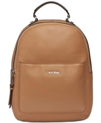 Shop Calvin Klein Sage Backpack In Desert Taupe/silver