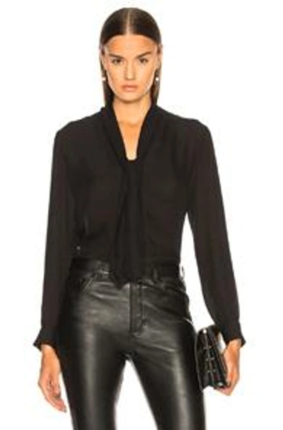 Shop L Agence L'agence Giselle Necktie Blouse In Black