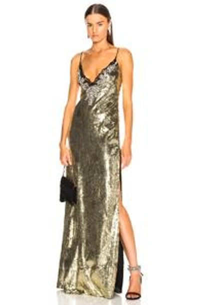 Shop Dundas Sequin Embroidered Gown In Metallics