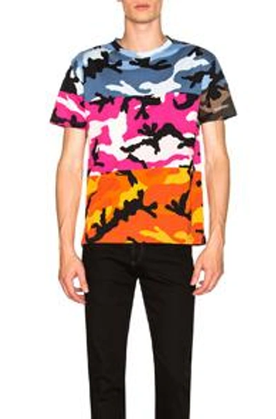 Shop Valentino Panel Tee In Abstract,blue,orange