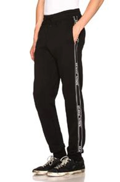 Shop Off-white Stripe Sweatpants In Black