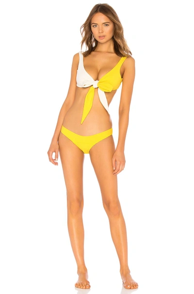Shop Lisa Marie Fernandez Marie Louise Bikini Set In Lemon & Cream