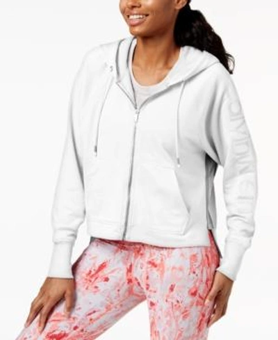 Shop Calvin Klein Performance Relaxed Cropped Hoodie In White