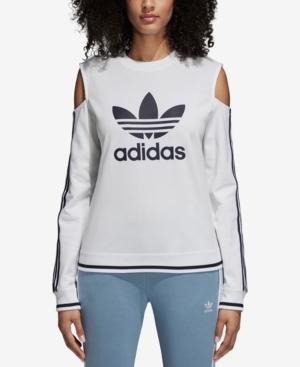 off the shoulder adidas sweatshirt