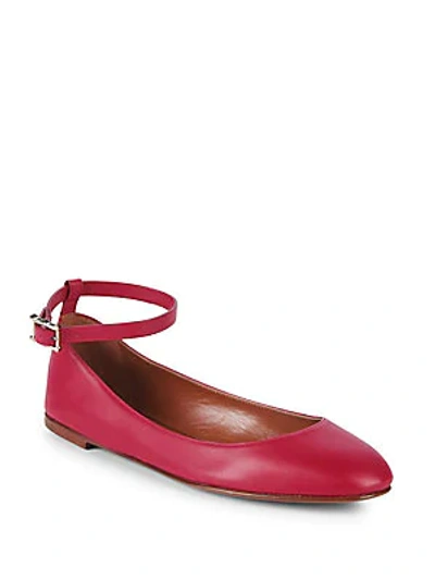 Shop Valentino Classic Leather Ballet Flats In Red