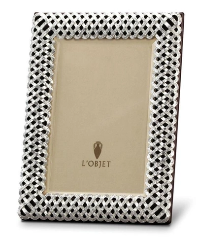 L'objet Braid Platinum-plated 5x7' Photo Frame In Platinum