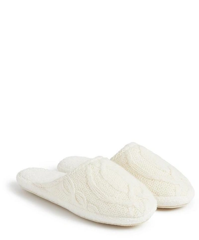 Shop Soho Home Harrison Cable Knit Slippers In Large In Cream