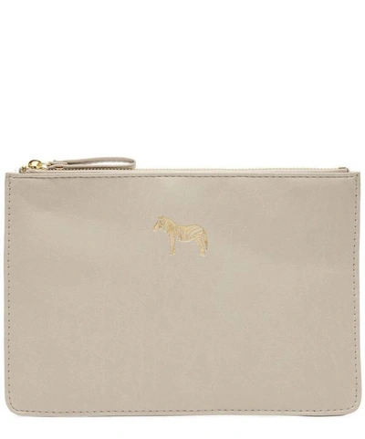 Shop Portico Zebra Zip Pouch In Grey