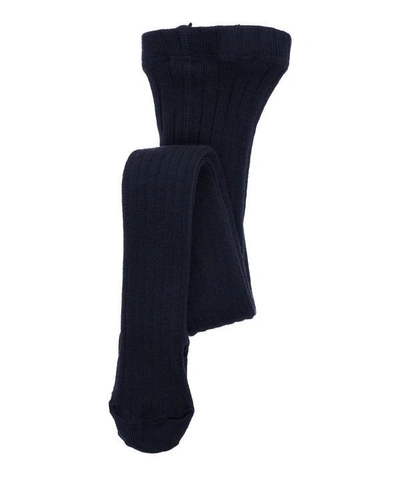 Shop La Coqueta Ribbed Tights 3 Months-2 Years In Navy